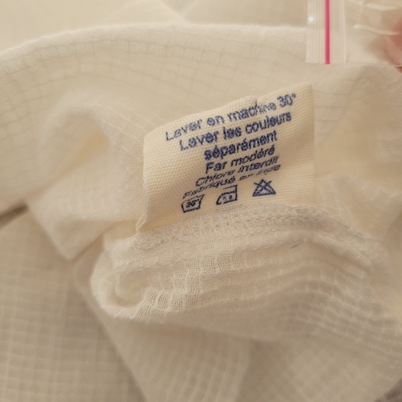 Never Worn SOEUR White Gauze Casual Button Down Bib Peasant Shirt Tunic Medium - Picture 7 of 10